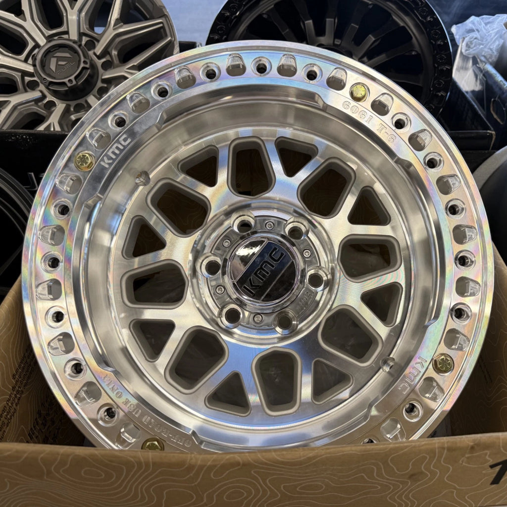 (4) 17x9 -38 KMC Grenade Crawl KM235 True Beadlock Wheels Rims 6x5.5 6x139.7